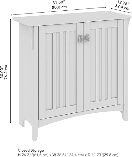 Miniatura 3 de Bush Furniture Salinas - Estantes de almacenamiento para armario, 2 puertas para oficina en casa, sala de estar, entrada, pequeño, color negro