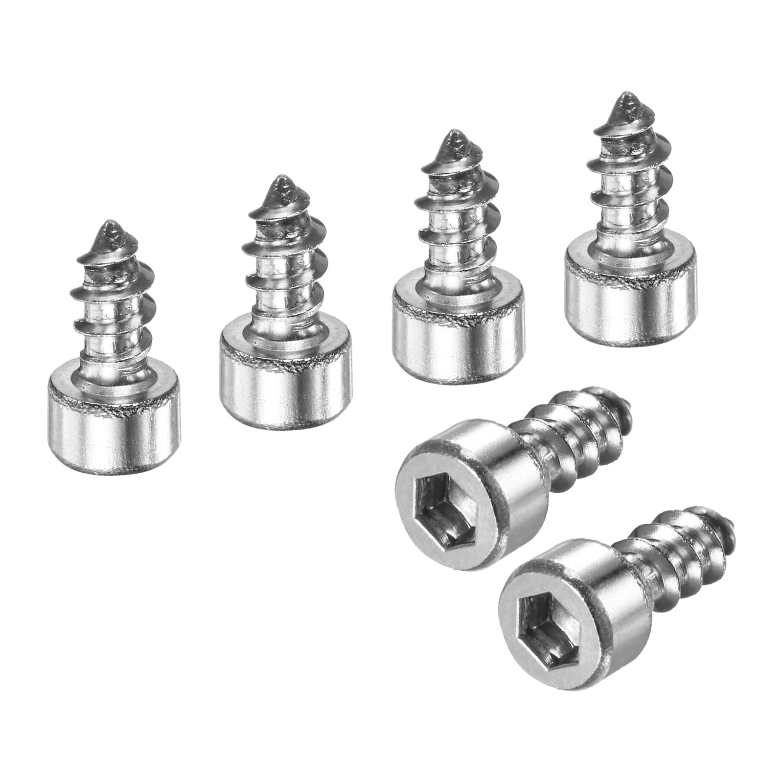 M METERXITY 100-Pack Hex Socket Head Cap Self-Tapping Screw, M5x12mm Stainless Steel Hex Drive Self Tapping Point for Furniture/Machinery/DIY Projects, Hexagon Drilling Screws