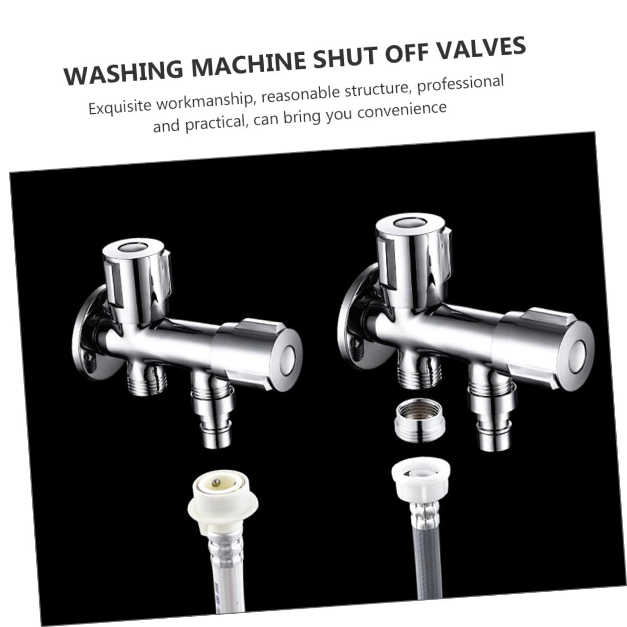 Válvula de Cierre de Agua para Lavadora de 1 Entrada y 2 Salidas | Acero Inoxidable Plata, Diseño Simple de Doble Control, Uso en Baño y Cocina