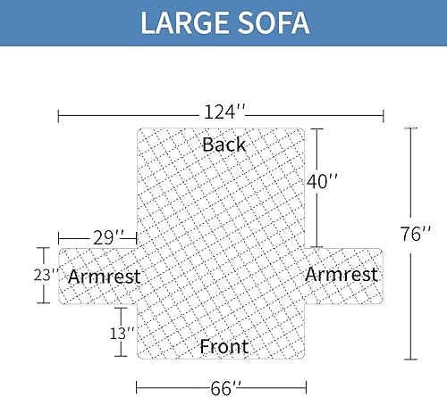 Miniatura 7 de CUCRAF Funda acolchada antideslizante para sofá, resistente al agua, protector de muebles para sofá de 3 cojines, apto para mascotas, funda de sofá