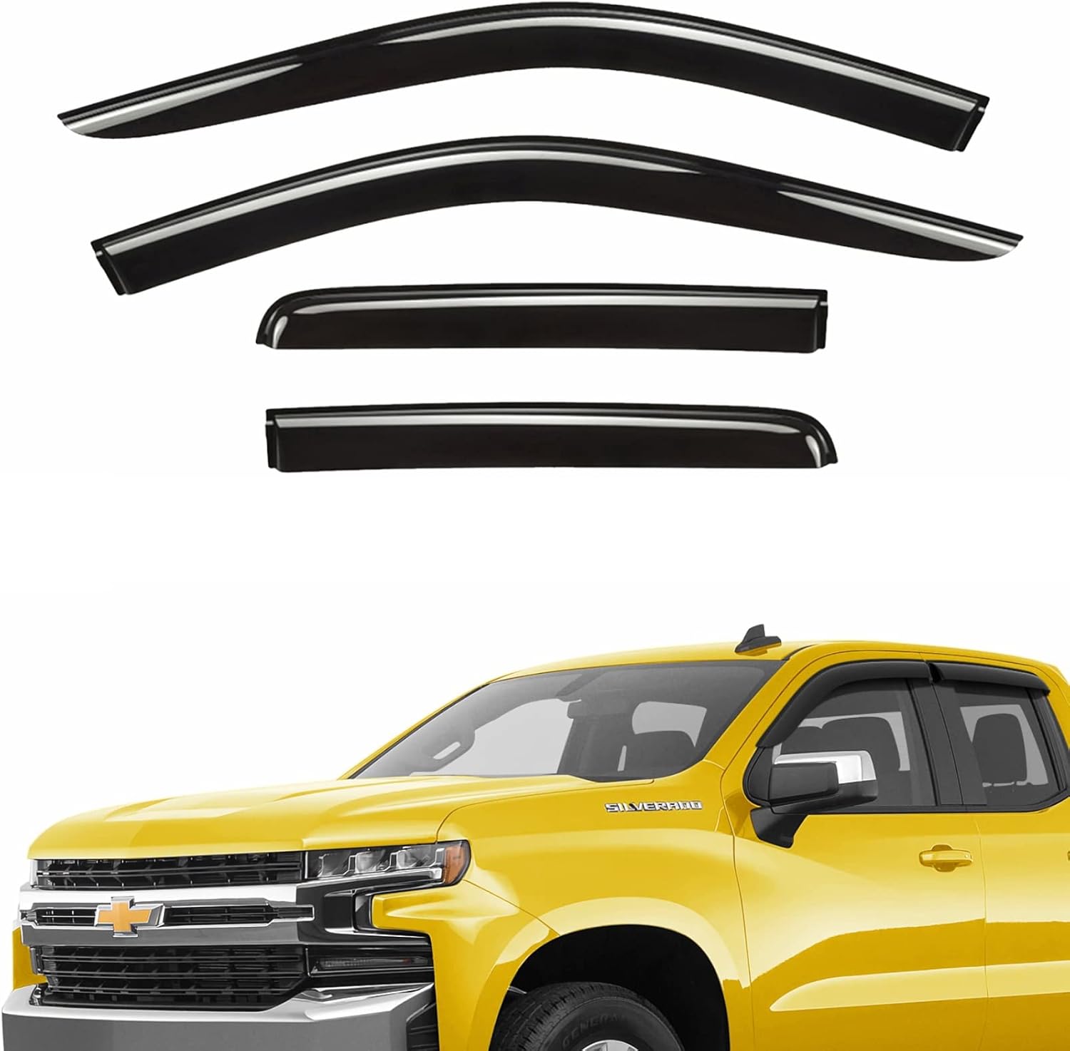 AEROGUYS TapeOn Window Deflectors Extra Durable Window Visors Rain Guards Fit for
