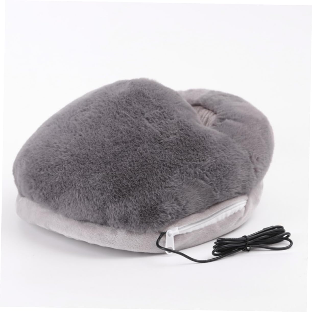 Ipetboom 1Pc USB Foot Warmer Electric Heating Slippers for Cold Winter Comfortable Heated Footwear in Grey Safe and Reliable Instant Heat with USB Connection