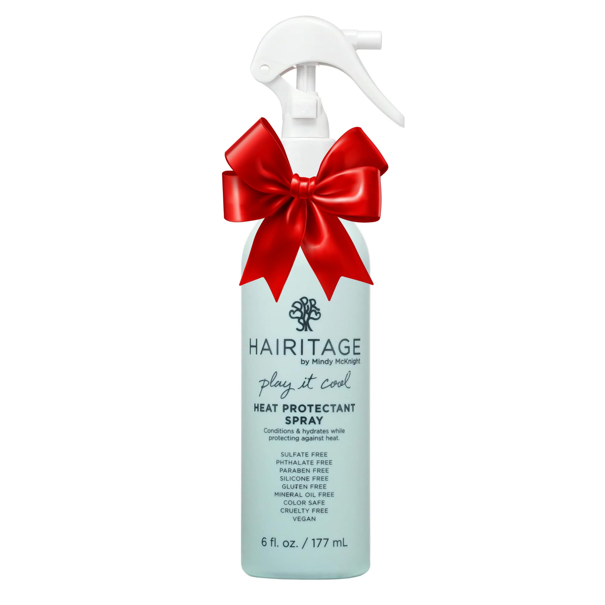 Hairitage Heat Protection Spray for Hair - Up to 450 Degree Protection + Hydration + Strengthens Hair - Smoothes Hair + Shines After Styling - For All Hair Types + Heated Styling Tool - 6.7 oz