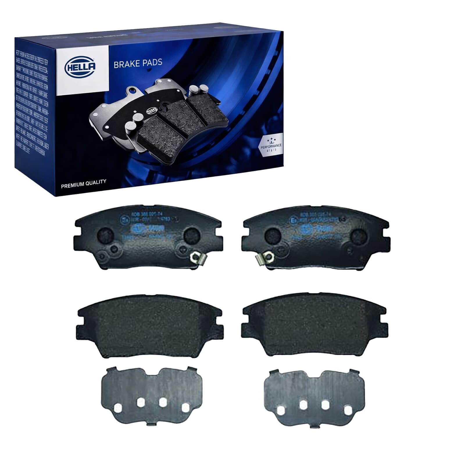 HELLA 8DB 355 025-741 Brake pad set - with acoustic wear warning - T2493 - for e.g. SSANGYONG