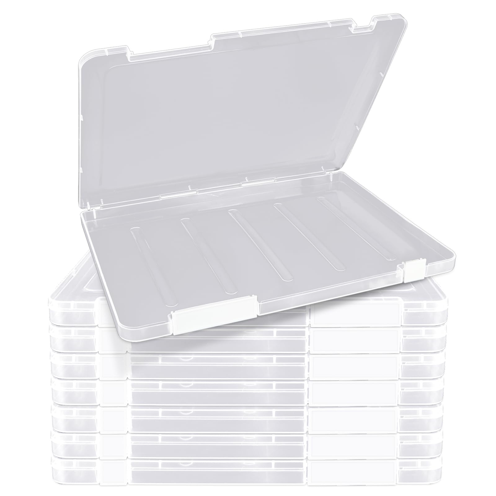MOAMUN 8 PCS A4 Storage Boxes With Lids And Plastic Wallets - View #3