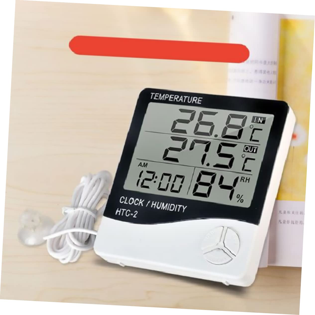 BESPORTBLE 3pièces Thermomètre Numérique Lcd Avec Hygromètre Intégré Pour Aquariums Et Terrariums Mesure De Température Et Humidité Réel Affichage Et Fonction Horloge Modèle Pile