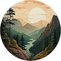 Vista 3 de Montañas Silvestre Bosque Senderismo Pino Naturaleza PopSockets Estándar PopGrip
