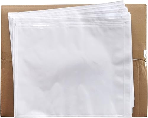 500 sobres transparentes para lista de embalaje, sobres de embalaje de 9.5 x 12 pulgadas para envío, bolsas cerradas con etiquetas de factura