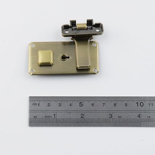 Miniatura 4 de T Tulead Cerradura de combinación de equipaje, caja de herramientas de hierro, cerrojo de bronce, cerraduras de repuesto, cerradura de pestillo de