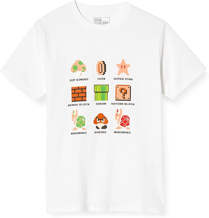 Super Mario Men's T-Shirt, Dots, Collection, Mario Clipboard, Saw Super Mario Men's T-Shirt, Dots, Collection, Mario Clipboard, Saw