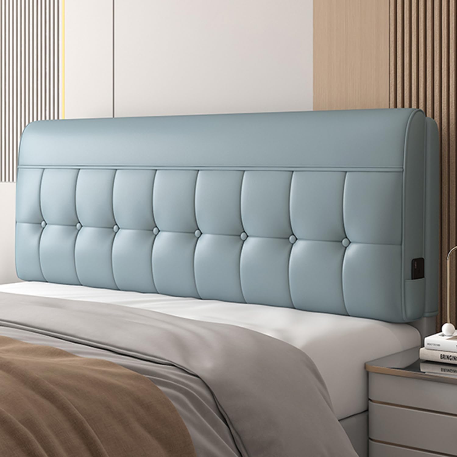 ZZYK Wipeable Headboard Upholstered Oversized Soft Bed Backboard