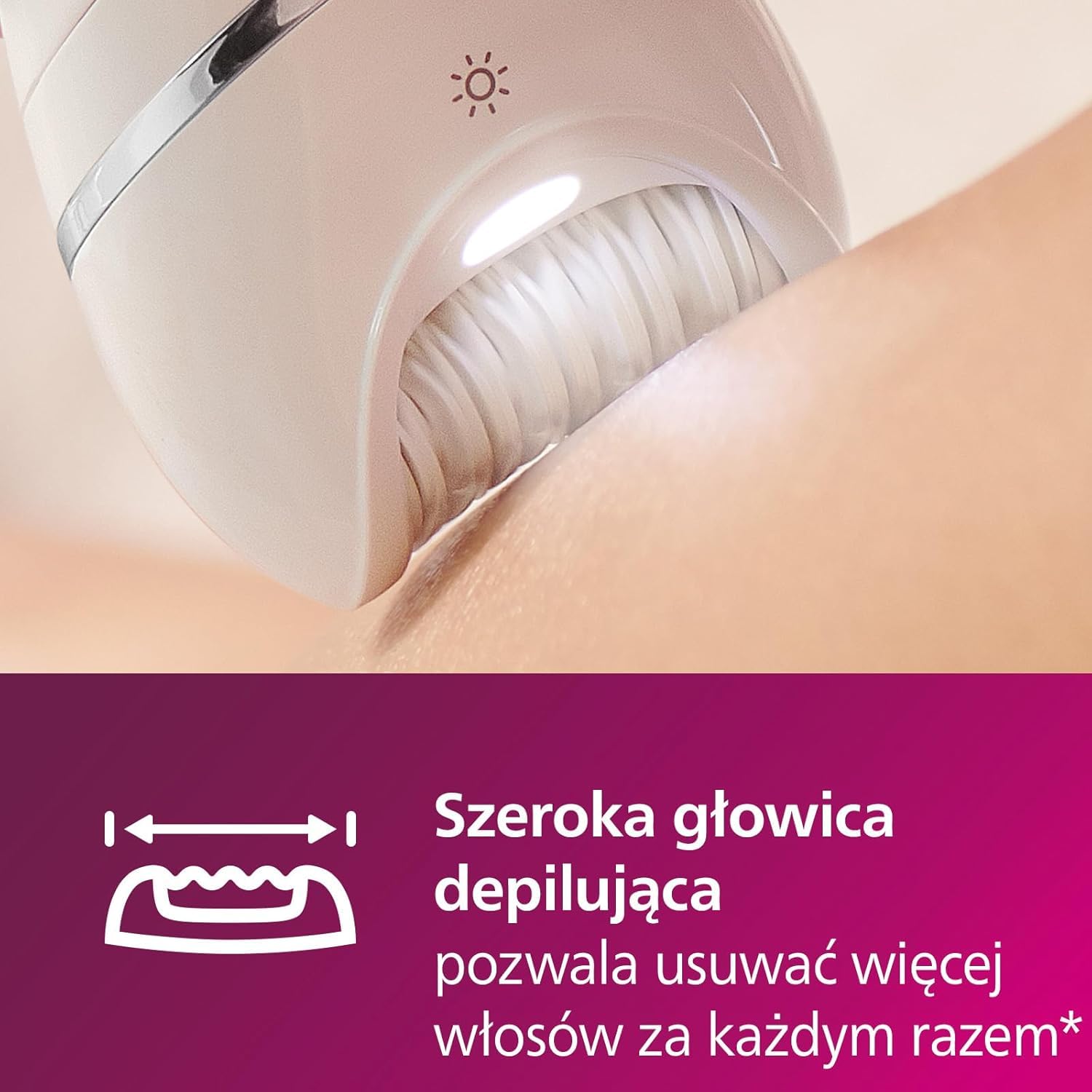 Philips Depilator z serii 8000, bezprzewodowy depilator na mokro i na sucho do nóg i ciała, z 6 akcesoriami, trymerem i szczoteczką złuszczającą, model BRE715/00