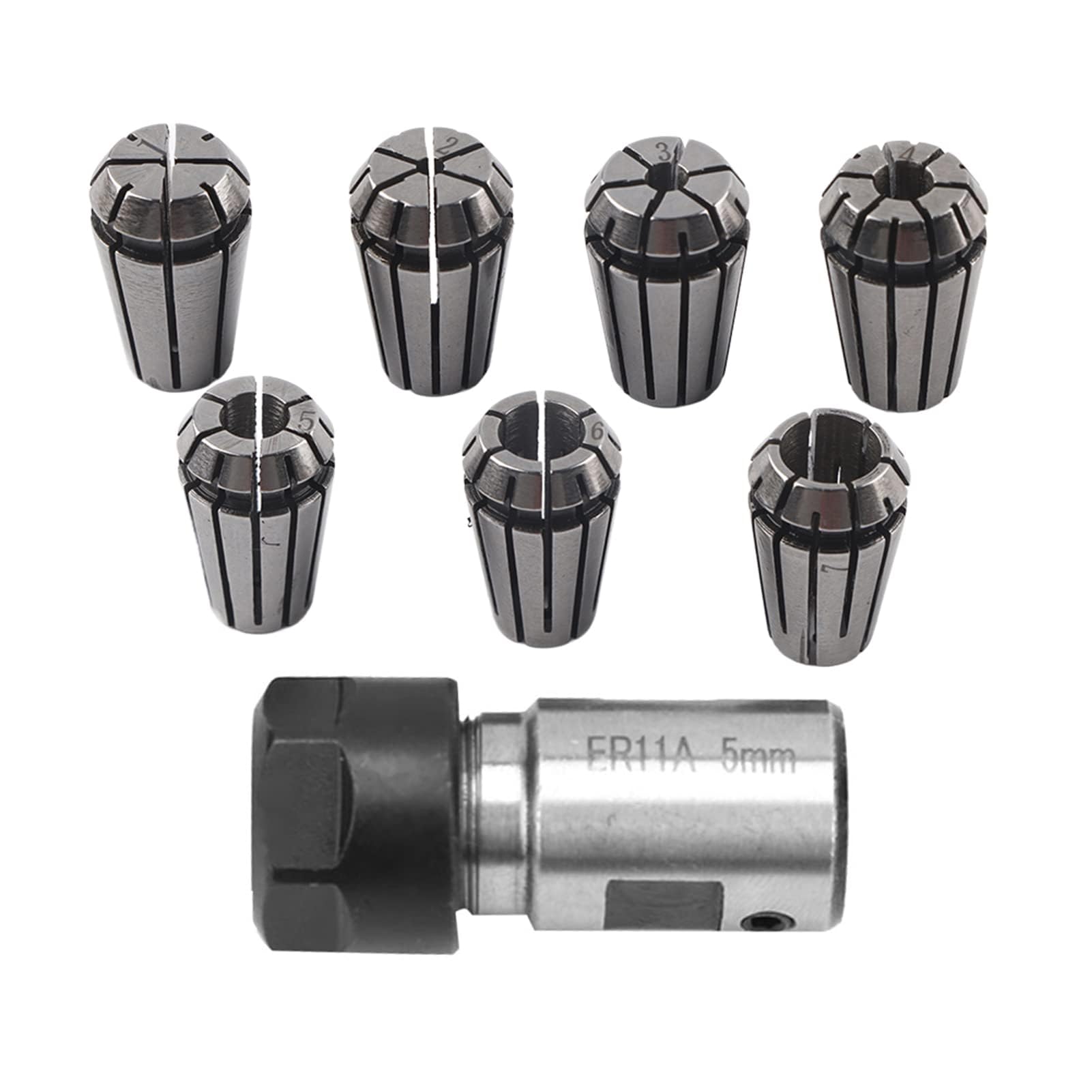 Ensemble de Pinces à Ressort de Précision ER11 et Tige D'extension de Support D'arbre Moteur ER11 5mm Mandrin à Pince ER11 pour Machine de Gravure CNC et Outils de Tour de Fraisage