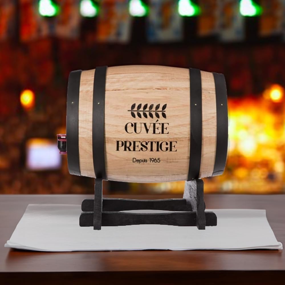 Avilia Tonneau à vin de Sol : Distributeur Baril en Bois 5,5 L – Style Unique – fûts en Bois pour décoration – Couleur Naturelle et élégante