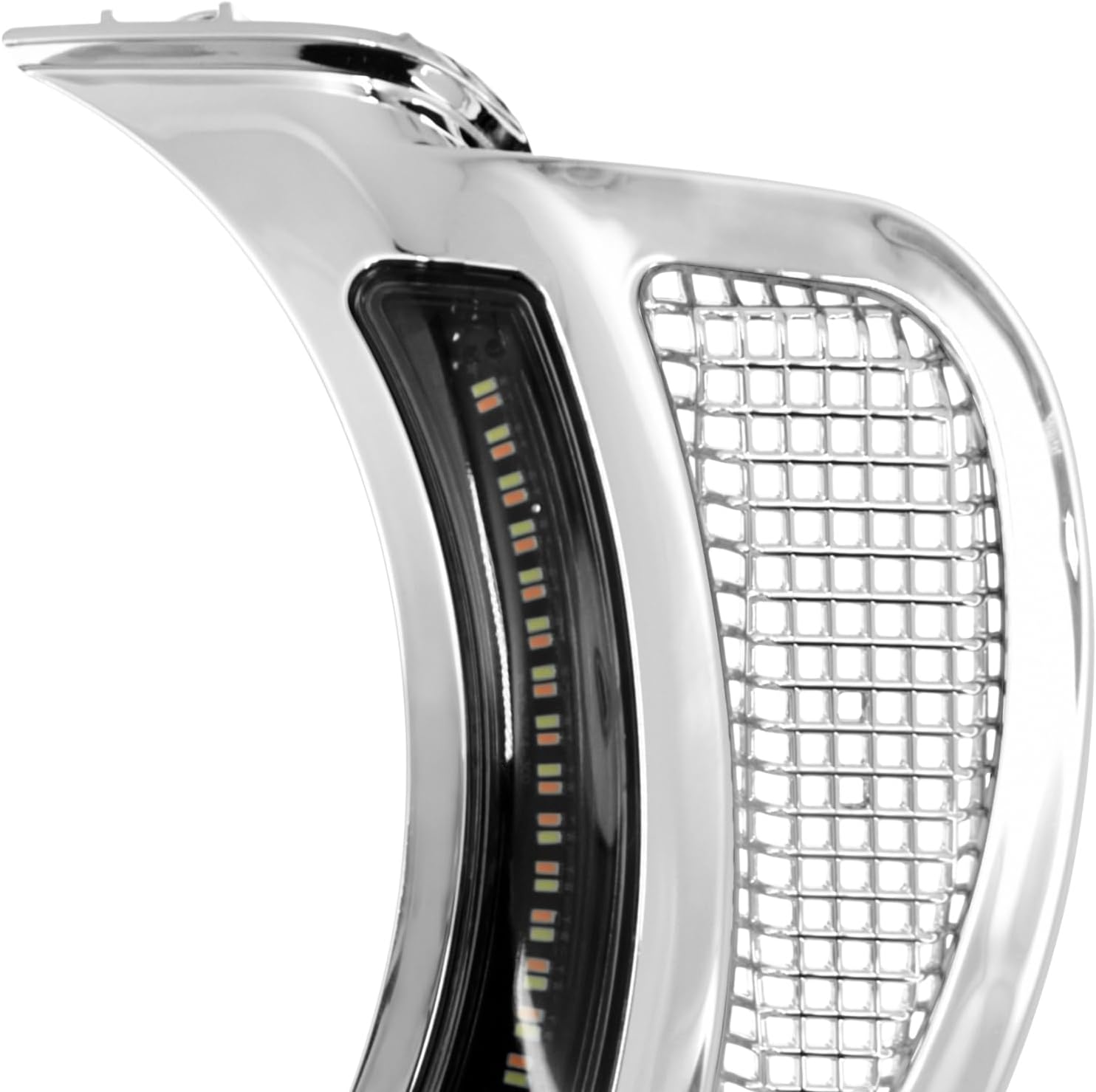 HDBUBALUS Motorcycle Headlight Vent Accent Turn Signal LED Indicator Side Lights For Harley Road Glide FLTRX 2015-2023 (Color: All Chrome)