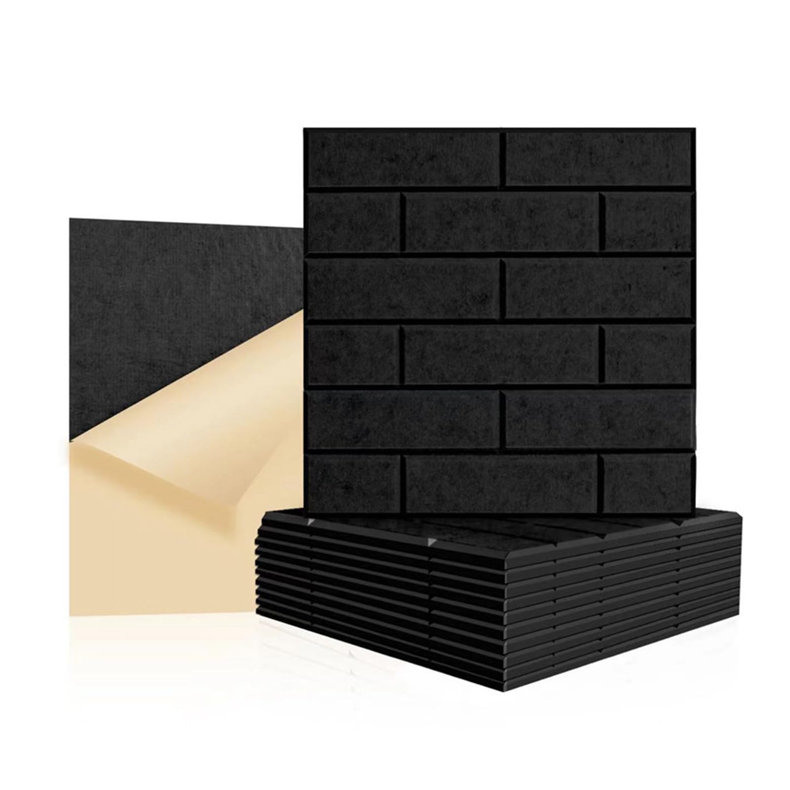 Panele dźwiękochłonne Akustyczne panele ścienne 12 sztuk 30 x 30 cm samoprzylepne do KTV Studio nagrań Biuro kina domowego pokoju gier