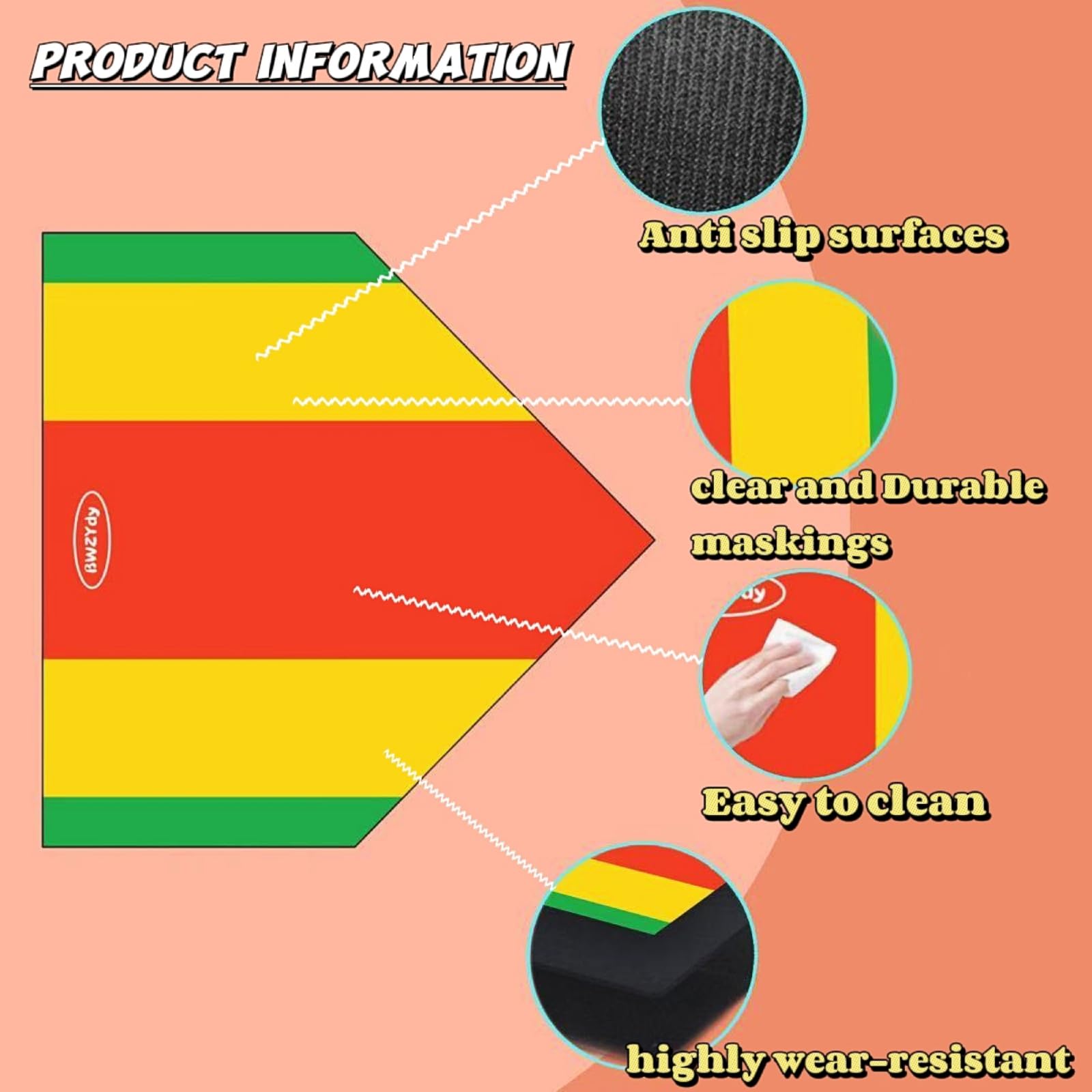 Baseball Home Plate - 17" Tri-Color Blended Rubber Mat For Pitching - View #11