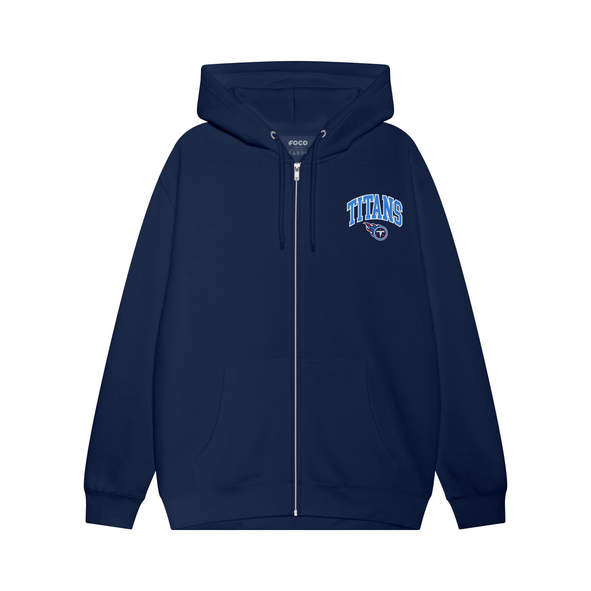 FOCO NFL Team Logo Arched Wordmark Zip Up Hoodie