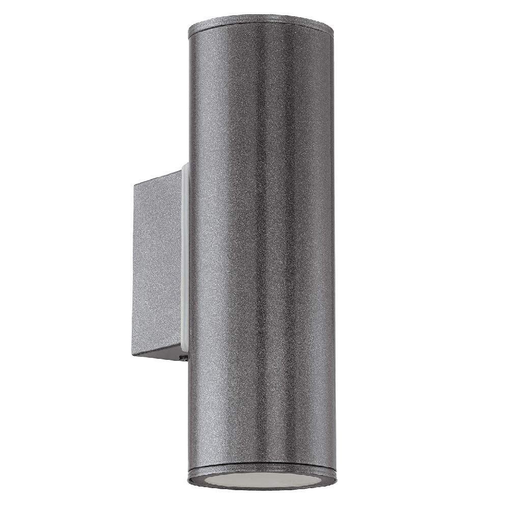 Britalia Anthracite LED Outdoor Modern Up & Down Cylindrical Spot Wall Light | 2 x 3W LED GU10 Lamp Bulbs Included 240 Lumen | IP44 Exterior Rated | Garden & Patio