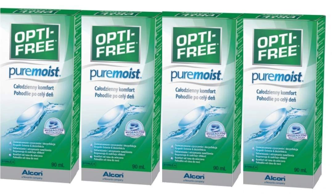 OPTI-FREEPureMoist - Contact Lenses Solution - Optifree - Clean, Disinfict, ReCondition, Retain Moisture, Contact Lenses - 90ml BUNDLE PACK OFFERS 2,3,4,5 & 6 (4)
