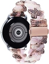 BINLUN Fixation Rapide Bracelets Montre Connectée 20mm 22mm en Résine Bracelet de Montre à Papillon de Mode 6 Couleurs de Légers Remplacement au Choix Boucle Or/Or-Rose (Gris,22mm