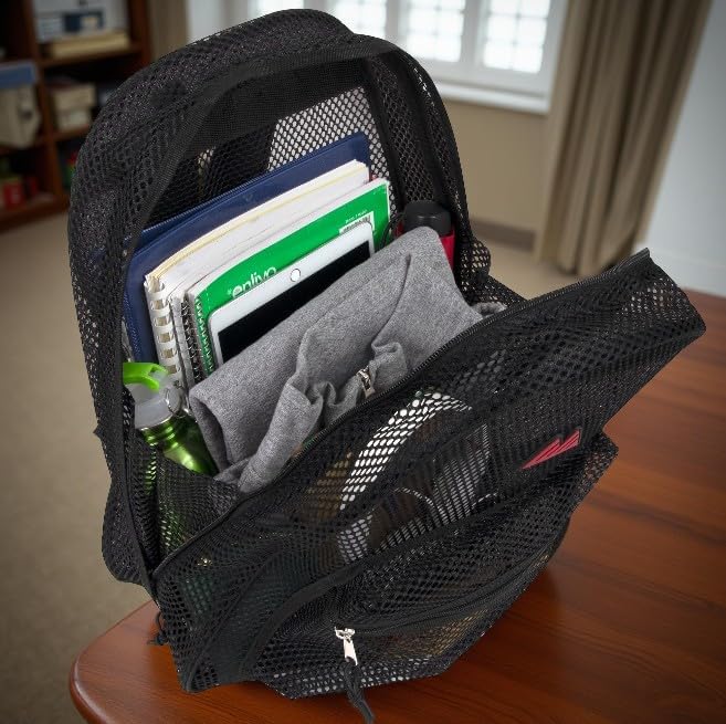 Summit Ridge Mesh Backpacks for Kids, Adults, School, Beach, and Travel, Colorful Transparent Mesh Backpacks with Padded Straps - Image 3