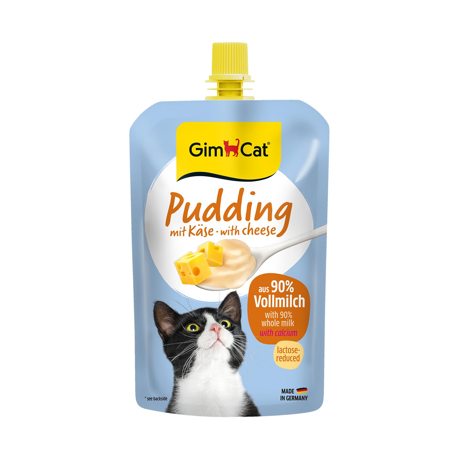 GimCat Pudding mit Käse - Cremiger Snack für zwischendurch mit Kalzium - Made in Germany (1 x 100 g)
