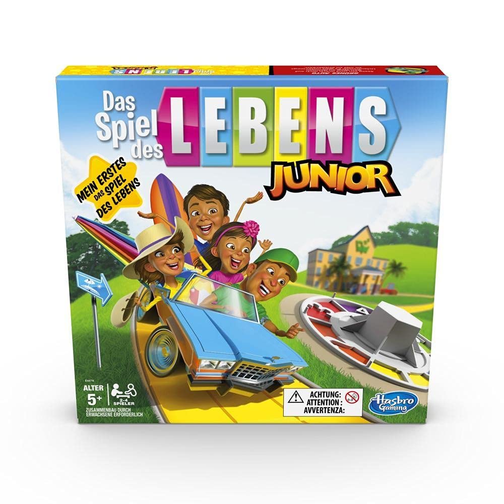Das Spiel des Lebens Junior Brettspiel für Kinder ab 5 Jahren, Spiel für 2 – 4 Spieler