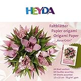 70 g/qm Faltblätter Fleurogami rosa/grün, Papierset