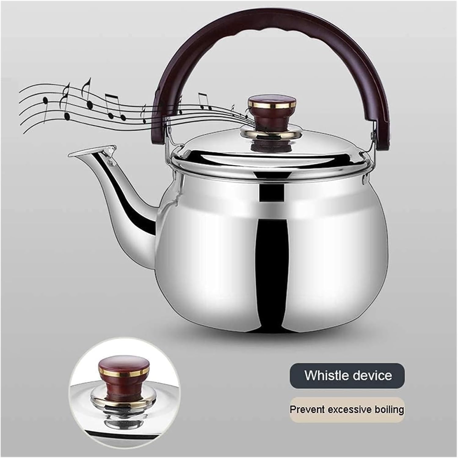 Hervidor con silbido de acero inoxidable 304 | Varios tamaños for cocinas de gas e inducción: hervidor con silbido(1.8L)