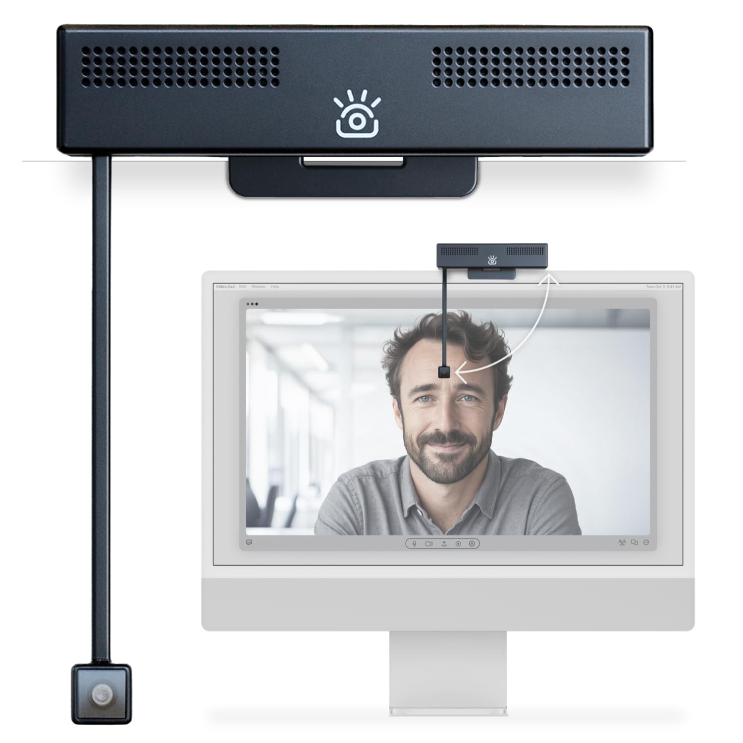 Pro 4K HD Webcam with Microphone and Privacy Flap, Eye Contact Webcam, Plug & Play with Automatic Light Correction, Laptop PC Camera for Video Streaming, Conferences, Colour Communication