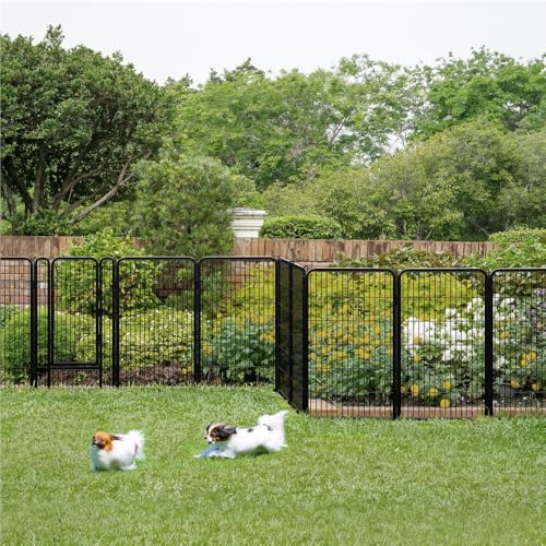 Image of Yaheetech 47in x 14ft Rustproof Foldable Metal Decorative Garden Fence | Durable Metal Frame, Tool-Free Quick Setup,Custom Multi-Shape,Fold Flat Storage, Multi-Scene For Garden Patio RV Camping