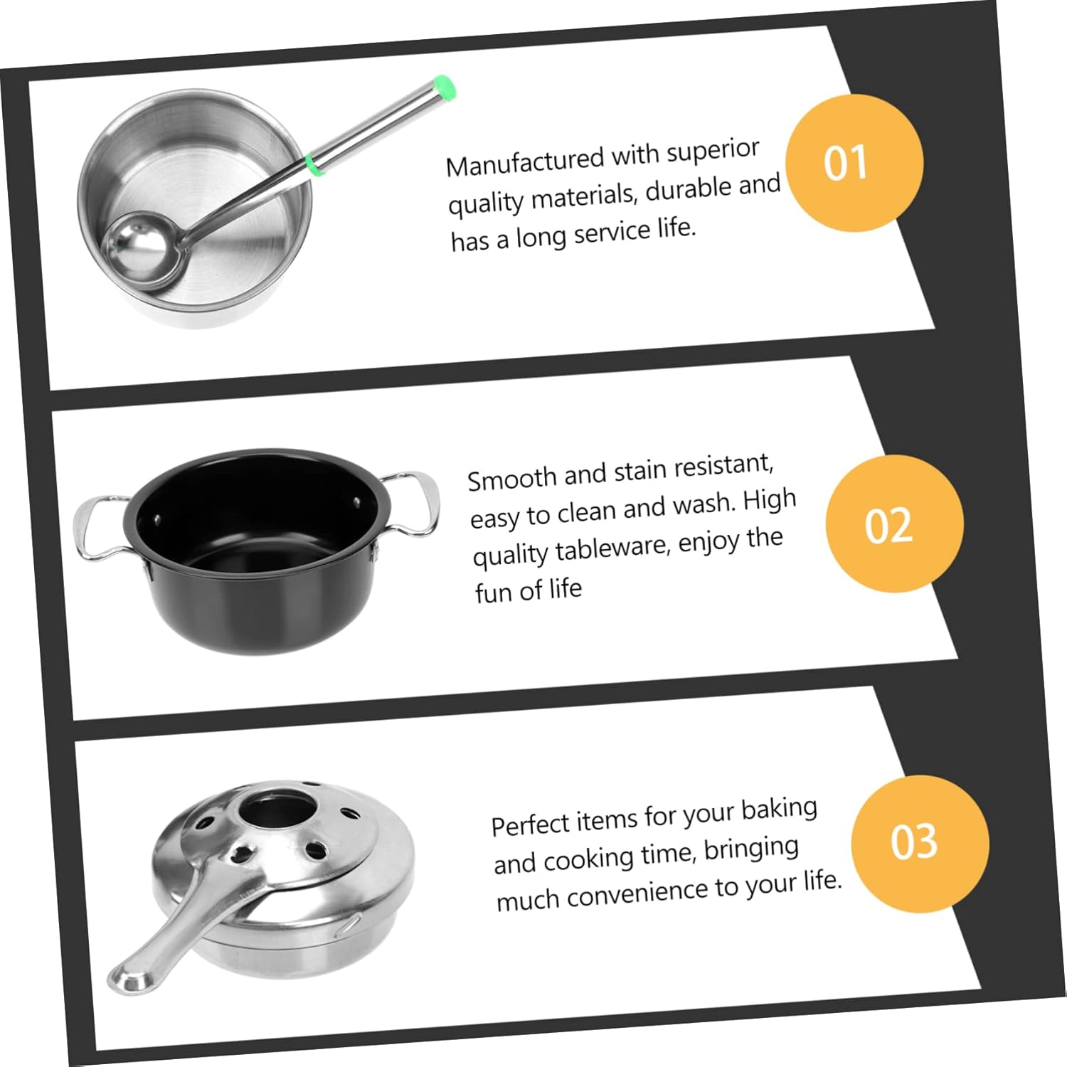 Amosfun Stainless Steel Fondue Pot Burner Chocolate Cheese Fondue Cooking Stove Portable Hot Pot Cookware for Parties and Gatherings