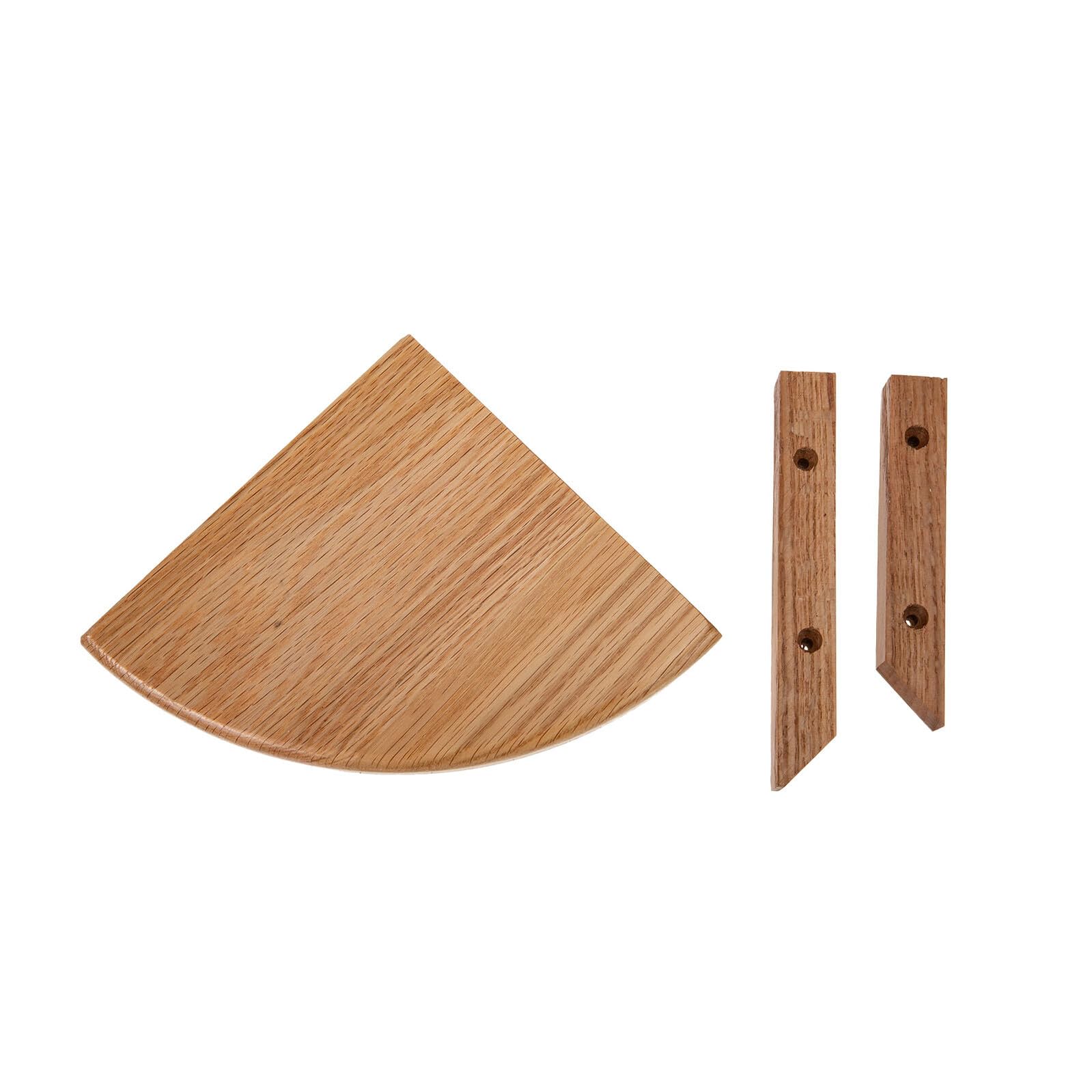 YUANCHUTOP Red Oak Corner Wall Shelf - 15cm Radius Triangle Floating Bathroom, Stylish Storage Rack for Sundries, Wall-mounted Shelving Solution, Home Decor