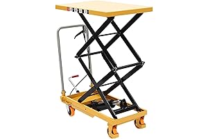 Hydraulic Lift Table 770lbs Capacity Double Scissor Lift Table with 4 Wheels...