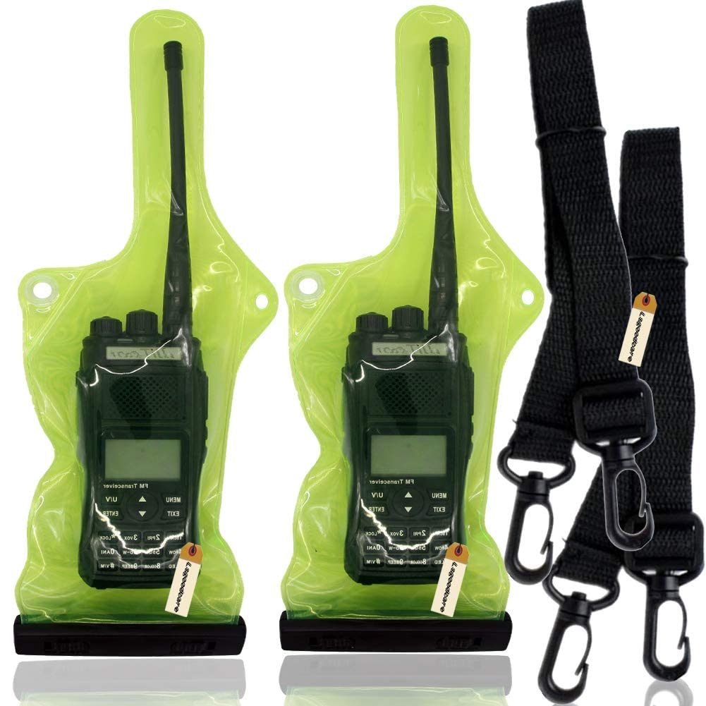 Lsgoodcare 5pcs Radio Portable étui imperméable Pochette Housse Vert Compatible with Motorola Kenwood Midland UV-3R UV-5R PX-888 Radio bidirectionnelle