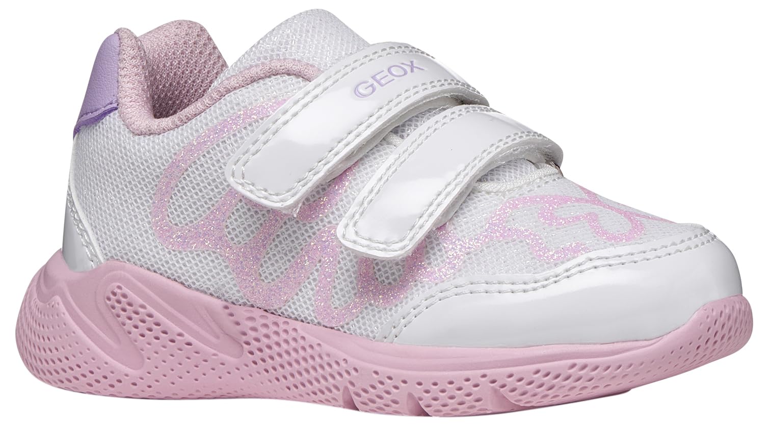 Geox Boys Girls B SPRINTYE Girl A Trainers, White/LT Lilac, 26 EU