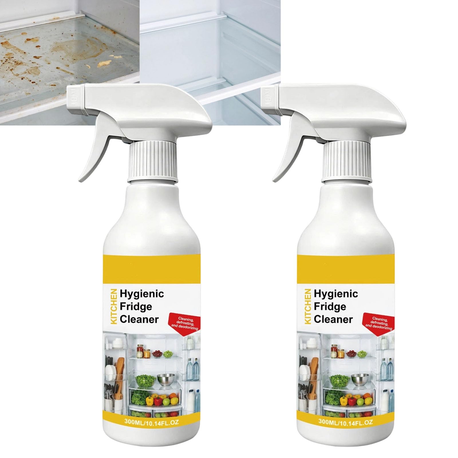 Spray do rozmrażania lodówki, zamrażarki, 300 ml, uniwersalny środek do czyszczenia lodówki, wysokowydajny środek do rozmrażania urządzeń kuchennych, bezpieczny do szklanych półek, uszczelek i