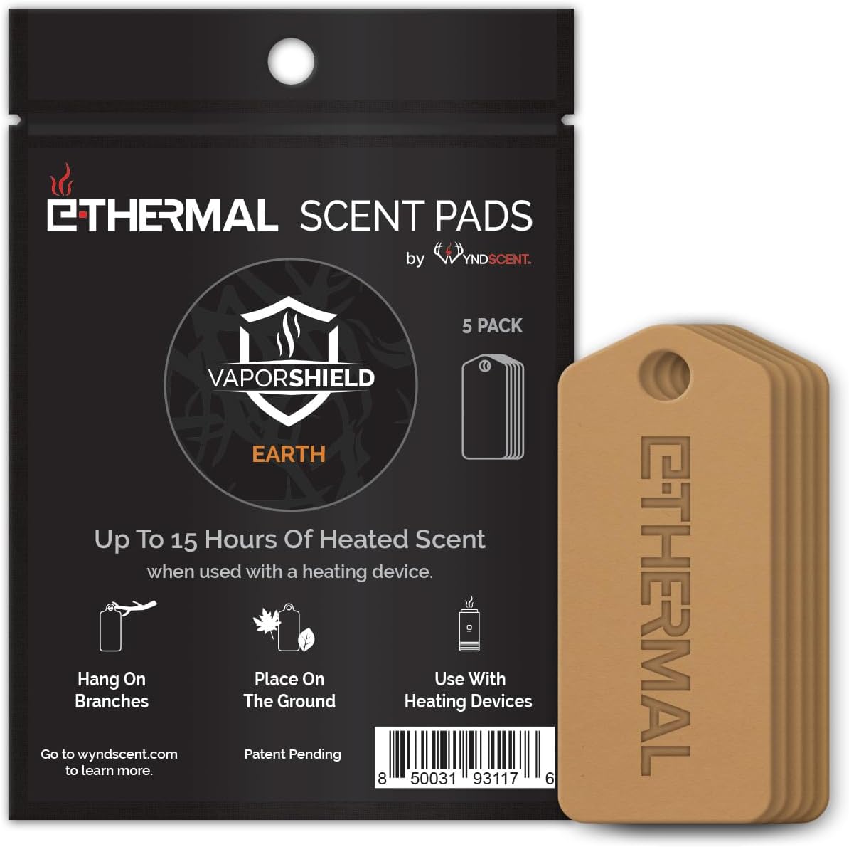 Wyndscent E-Thermal Vapor Shield Earth Scent Pad 5 Pack - Fresh Earth Cover Scent for Scent Pad Heater and E-Thermal Unit (Heater Not Included)