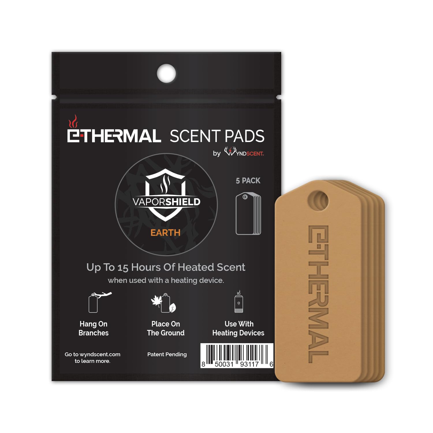 Wyndscent E-Thermal Vapor Shield Earth Scent Pad 5 Pack - Fresh Earth Cover Scent for Scent Pad Heater and E-Thermal Unit (Heater Not Included)