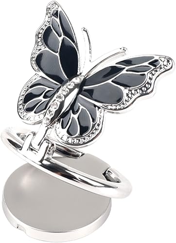 Miniatura 1 de Omorro Soporte para anillo de teléfono, soporte de metal brillante con bonito diseño de mariposa para teléfono celular, giro de 360, agarre