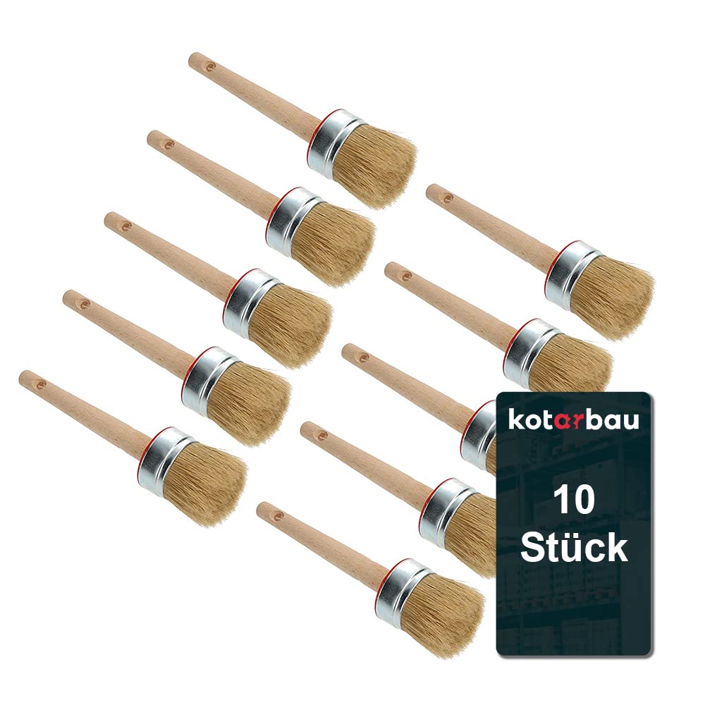 KOTARBAU® Set di 10 pennelli rotondi da 55 mm, per pittura e legno, per lavori di ristrutturazione