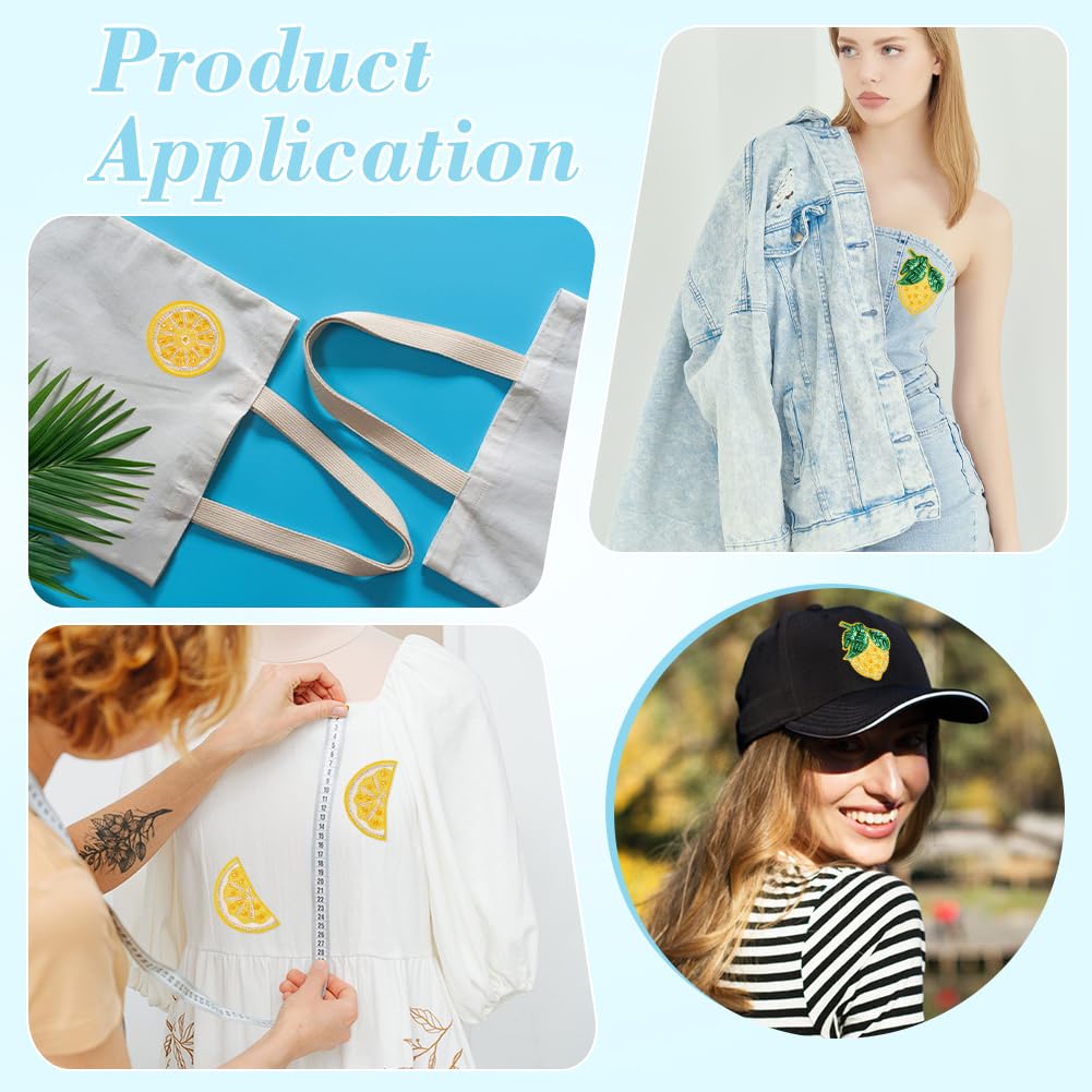 MAYJOYDIY 8 pz.Toppa Ricamata con Perline A Forma di Limone Da Stirare O Cucire Patch di Paillettes con Fetta di Limone Giallo per Magliette Jeans Zaini Giacche Abiti Decorazioni