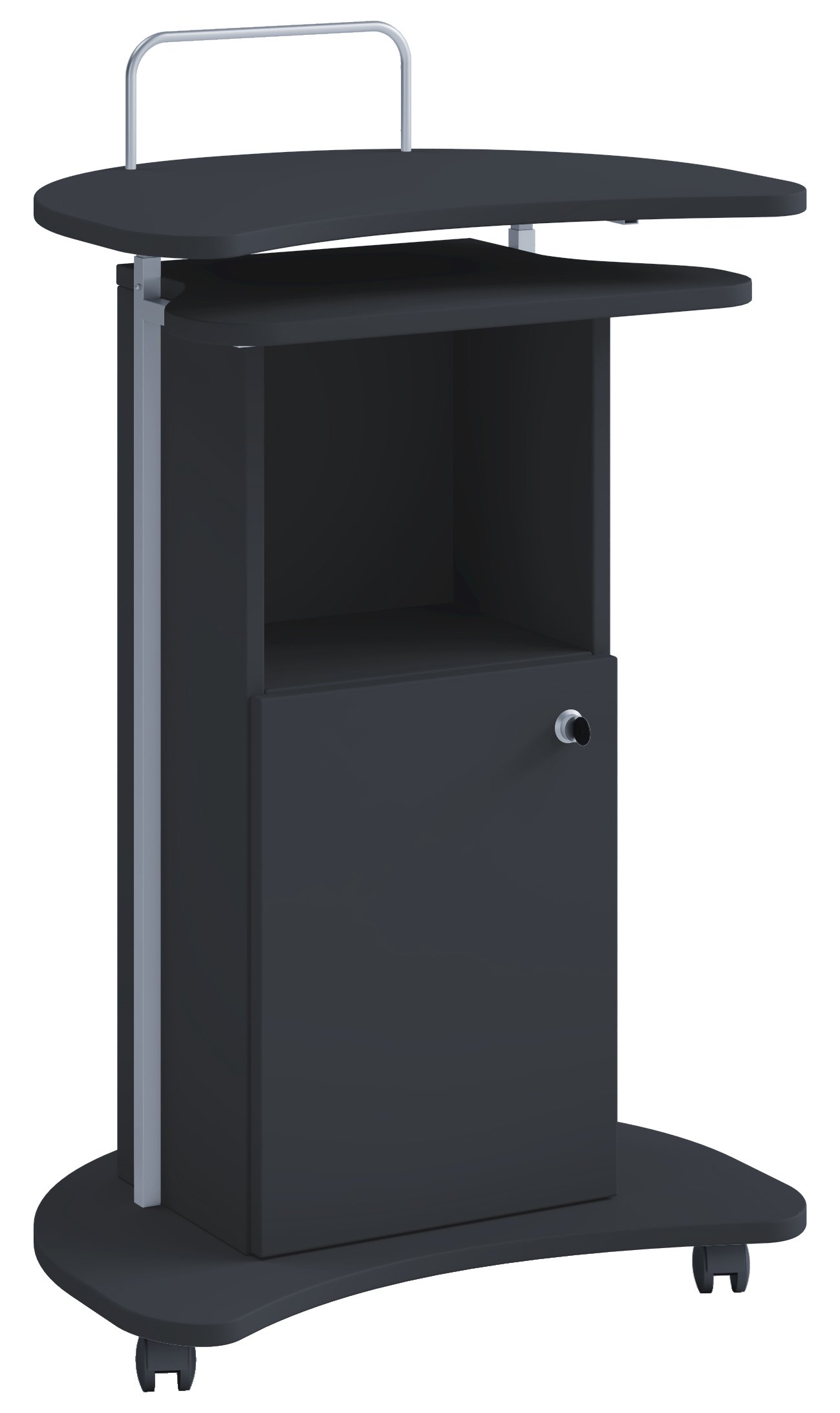 VCM Holz mobiles Rednerpult | Maße ca. H. 93 bis 111 x B. 56 x T. 41 cm | rollbar mit Schublade | Stehpult - Komil