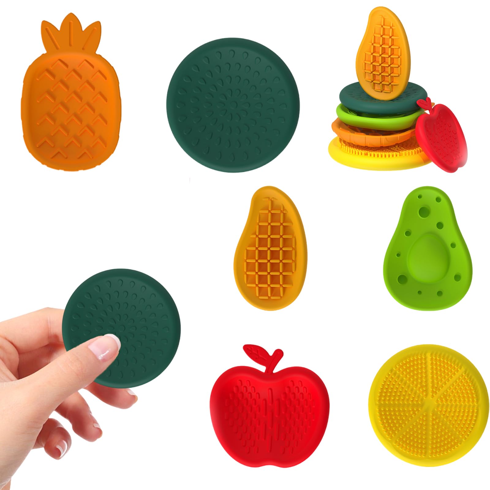12 Piedras Sensoriales De Silicona | Fidget Toys Anti Estrés Con 6 Texturas | Para Niños Y Adultos | Alivio De Ansiedad