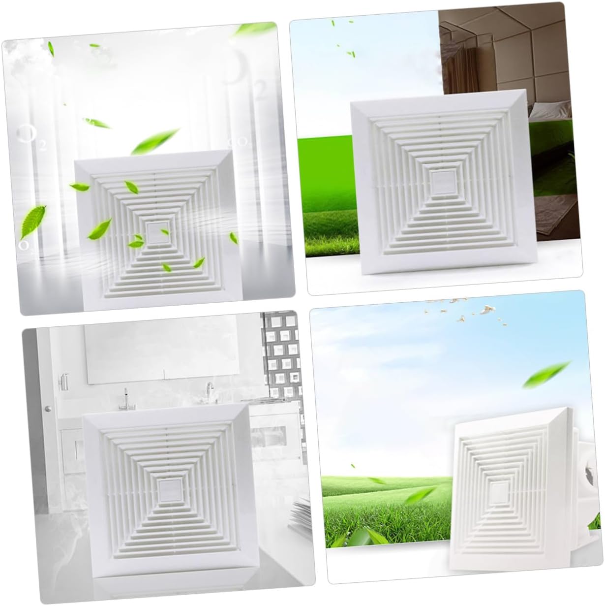 Angoily Powerful 8-inch Bathroom Exhaust Fan 40w Silent Ceiling Ventilation Fan for Kitchen and Toilet, 20x20 Inch Cutout, 24x24 Inch Outer Frame, Household Air Extractor