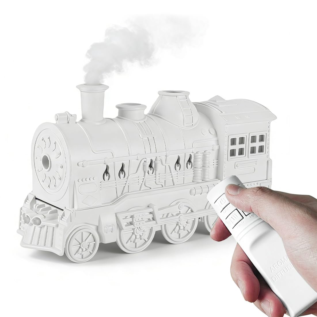 Diffuseur d'huiles essentielles 300ml et humidificateur blanc à brume froide avec veilleuse