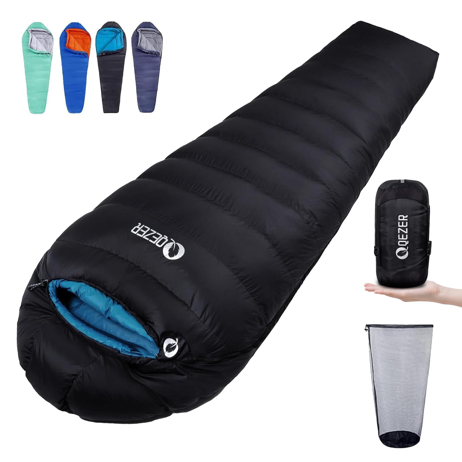 Down Sleeping Bag 4 Season, Lightweight Winter Sleeping Bag 0 Degree to -12 Degree for Adults and Kid Camping, Hiking and Backpacking Outdoor Filled 600+FP Down