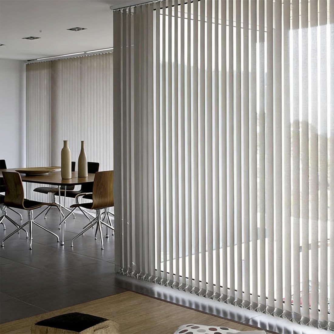 Tenda a Strisce Verticali con Bande in Tessuto da 97mm, Oscurante Verticale Veneziane, Tende Verticali Scorrevoli for Postazioni di Lavoro in Ufficio e for la Casa(Azzurro,W100xH180cm)