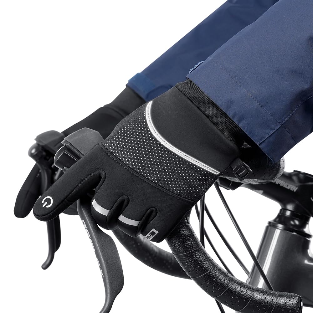 Vilico Fahrradhandschuhe, Winter, Herren, Damen, spritzwassergeschützt, Touchscreen-Handschuhe, rutschfest, Winddicht, für Radfahren, Laufen und Skifahren